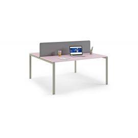 Bureau Slim 2 personnes blanc en 140x160