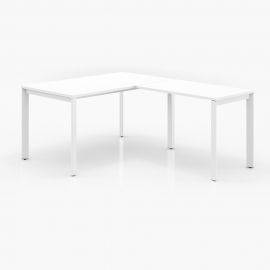 OXI retour de bureau avec pieds metal pont section trapezoidale