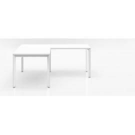 OXI retour de bureau avec pieds metal pont section trapezoidale