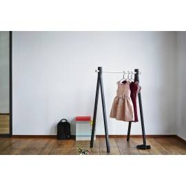 Tringle à vêtements Frêne teinté noir