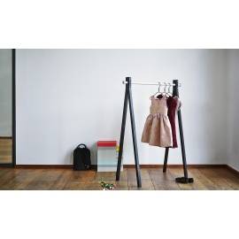 Tringle à vêtements 120cm Frêne teinté noir