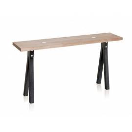 Banc 2 dots Frêne massif/ Pied en Frêne teinté noir