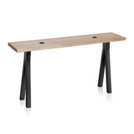 Banc 2 dots Frêne massif/ Pied en Frêne teinté noir