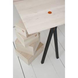 Banc 2 dots Frêne massif/ Pied en Frêne teinté noir
