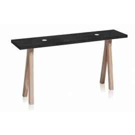 Banc 2 dots Frêne teinté noir/ Pied en Frêne massif