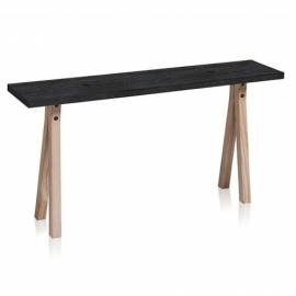 Banc 2 dots Frêne teinté noir/ Pied en Frêne massif