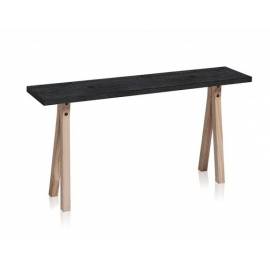 Banc 2 dots Frêne teinté noir/ Pied en Frêne massif