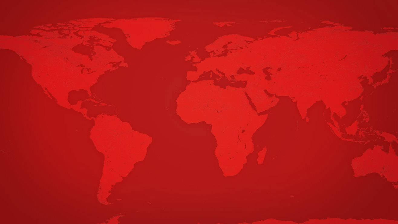 Carte du monde fond rouge