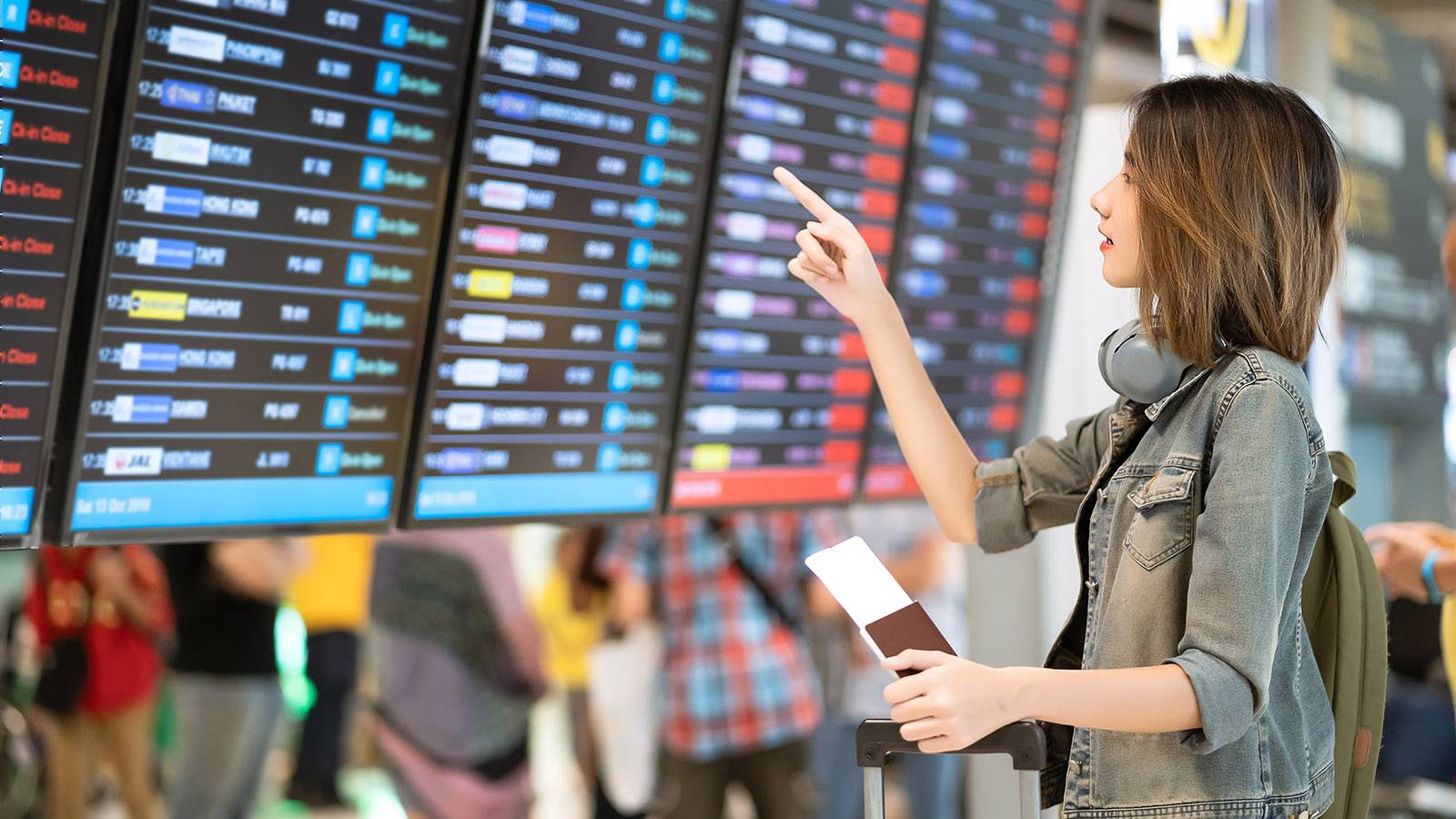Etudiante à l'aéroport