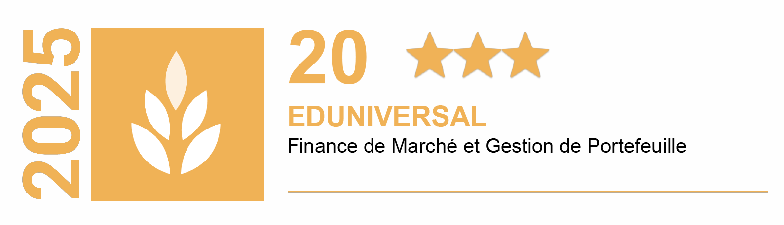 Classement eduniversal 2025 national Master 2 Financial markets and risk evaluation