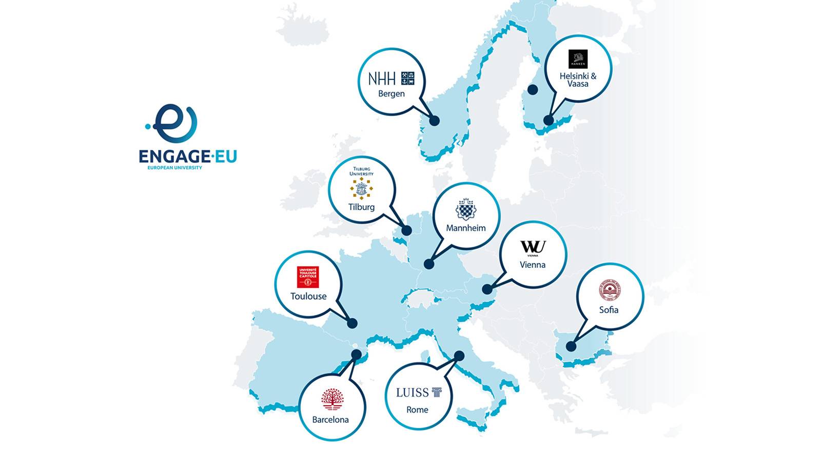 Carte universités européennes ENGAGE.EU