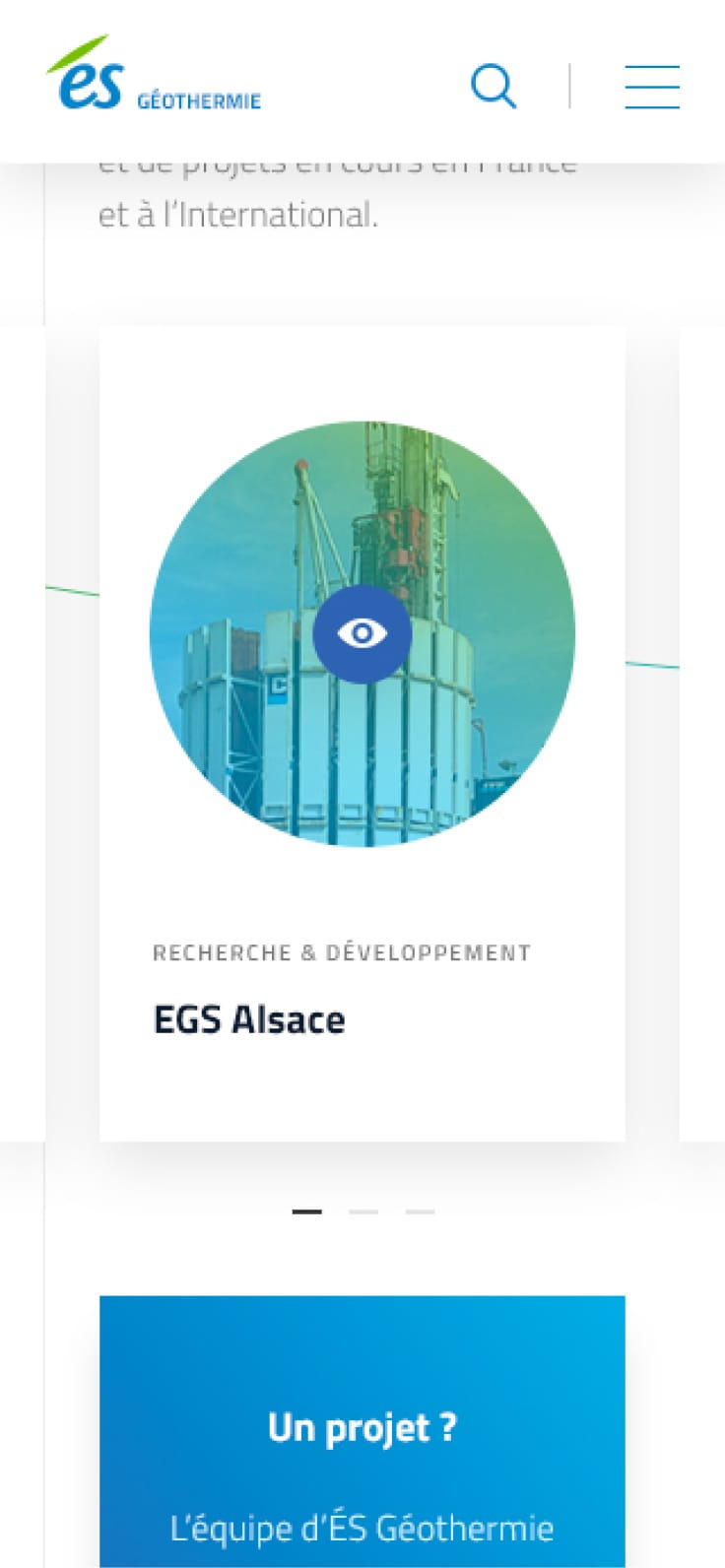 Section des activités en mobile sur ÉS