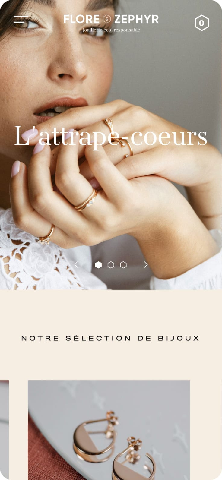 Page d'accueil mobile Flore et Zéphyr