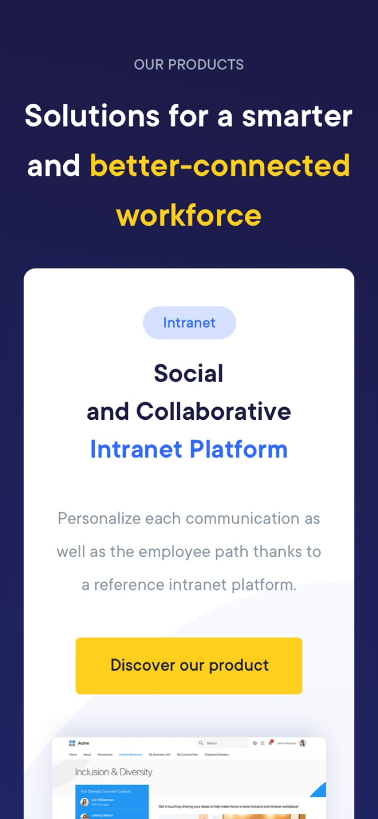 Listing des solutions en mobile Lumapps